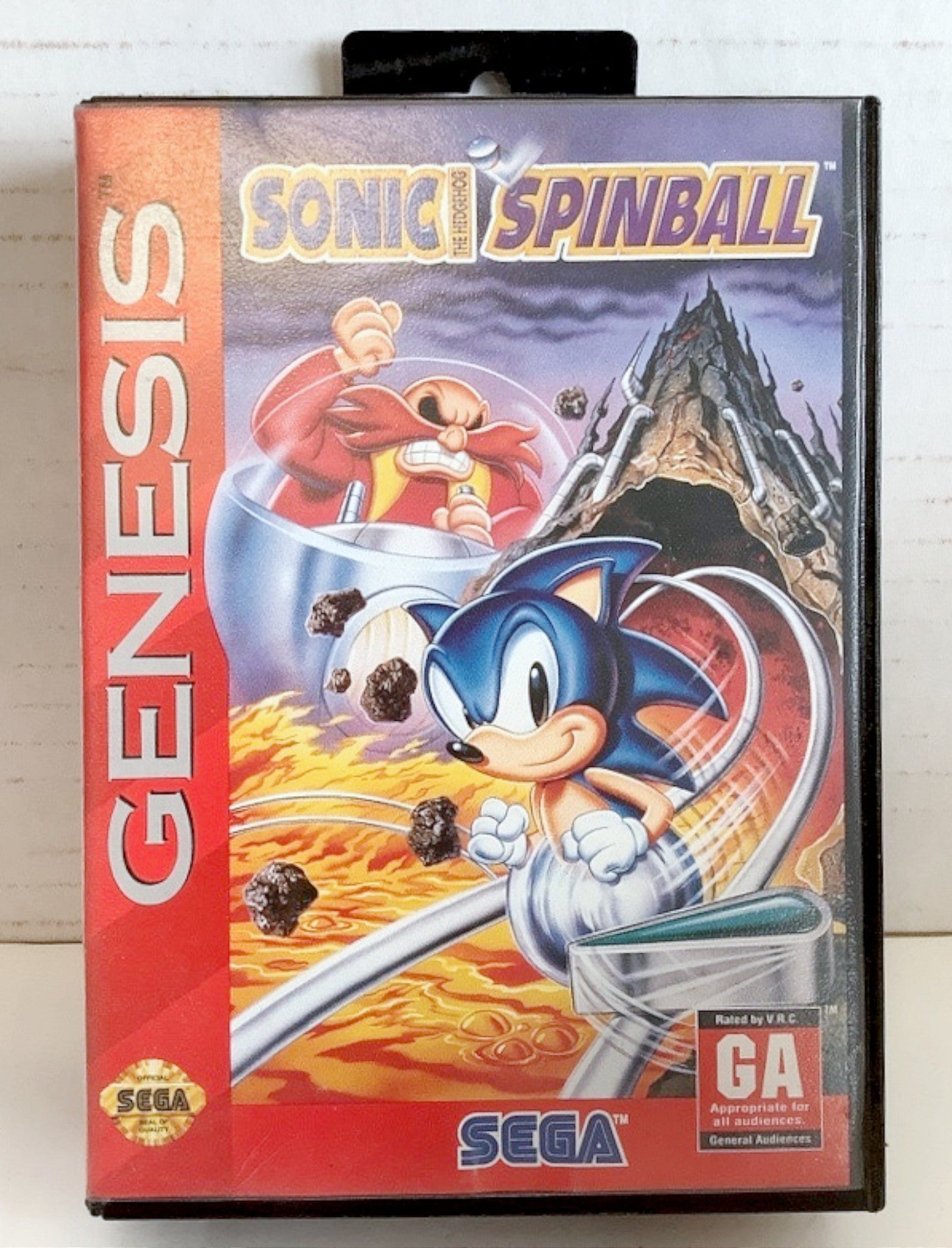 Sonic The Hedgehog Spinball Sega Genesis 1993 Vintage Video Game CARTR