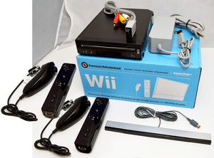 Nintendo Wii BLACK Console Bundle 2-Controllers RVL-101