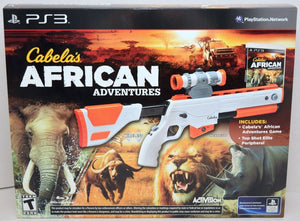 NEW 2-GUN BUNDLE Cabela's African Adventures PS3 Game w/Top Shot Elite Rifle Set
