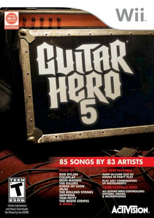NEW Nintendo Wii Wii U Guitar Hero 5 BAND SET Kit w/Drums+Mic+Guitar Game Bundle