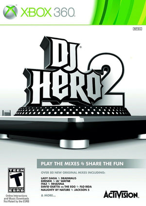 Xbox 360 DJ Hero 2 Video Game 50 cent lady gaga daft punk janet jackson flo rida [Used/Refurbished]