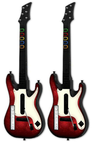 2 OFFICIAL Guitar Hero 5 Band Hero GUITAR Controllers NINTENDO Wii rock band 3