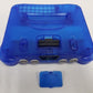 Nintendo 64 TRANSLUCENT BLUE Video Game Console 2 x Controller Bundle N64 System