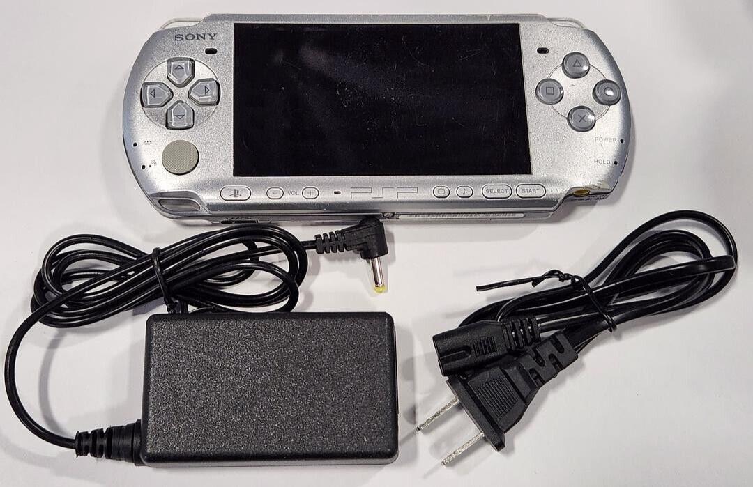 Sony PSP MYSTIC SILVER Portable Handheld Video Game Console System PSP-3000