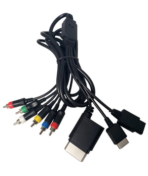 Generic Universal Component Cable for Xbox 360 / PS2 / PS3 / Wii Black RCA