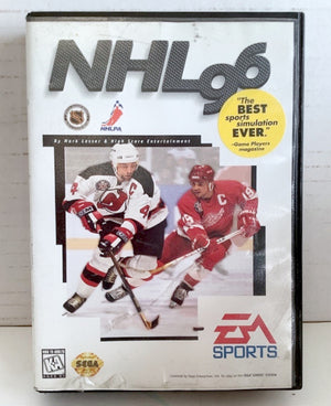 NHL 96 Sega Genesis 1995 Vintage Video Game Hockey EA Sports [Used/Refurbished]
