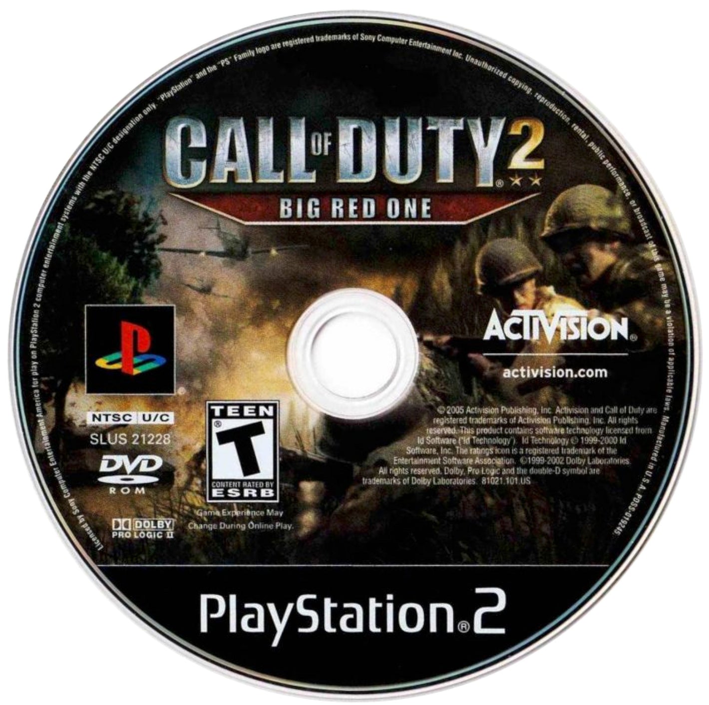 Call of Duty 2: Big Red One PlayStation 2 PS2 Video Game DISC ONLY cod wwii fps [Used/Refurbished]