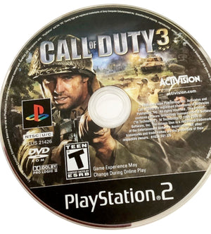 Call of Duty 3 PS2 Sony PlayStation 2 Video Game DISC ONLY activision WWII [Used/Refurbished]