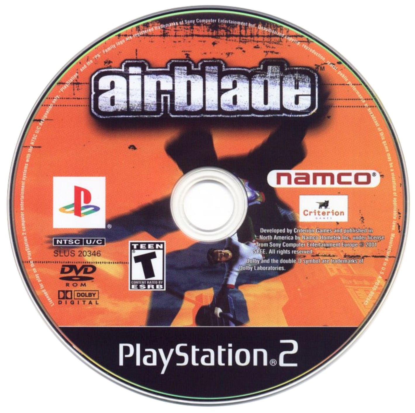 AirBlade Sony PlayStation 2 PS2 Video Game DISC ONLY namco hoverboard tricks [Used/Refurbished]