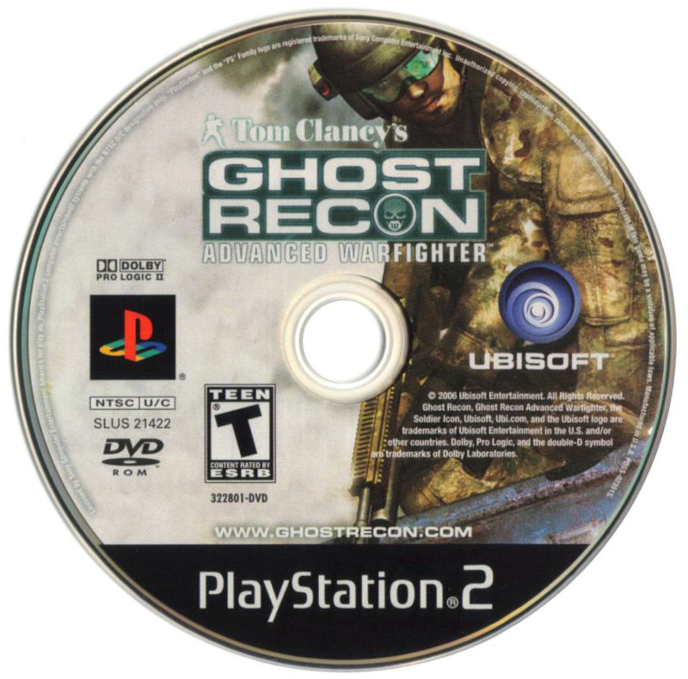 Tom Clancy's Ghost Recon Advanced Warfighter PlayStation 2 PS2 Game DISC ONLY [Used/Refurbished]