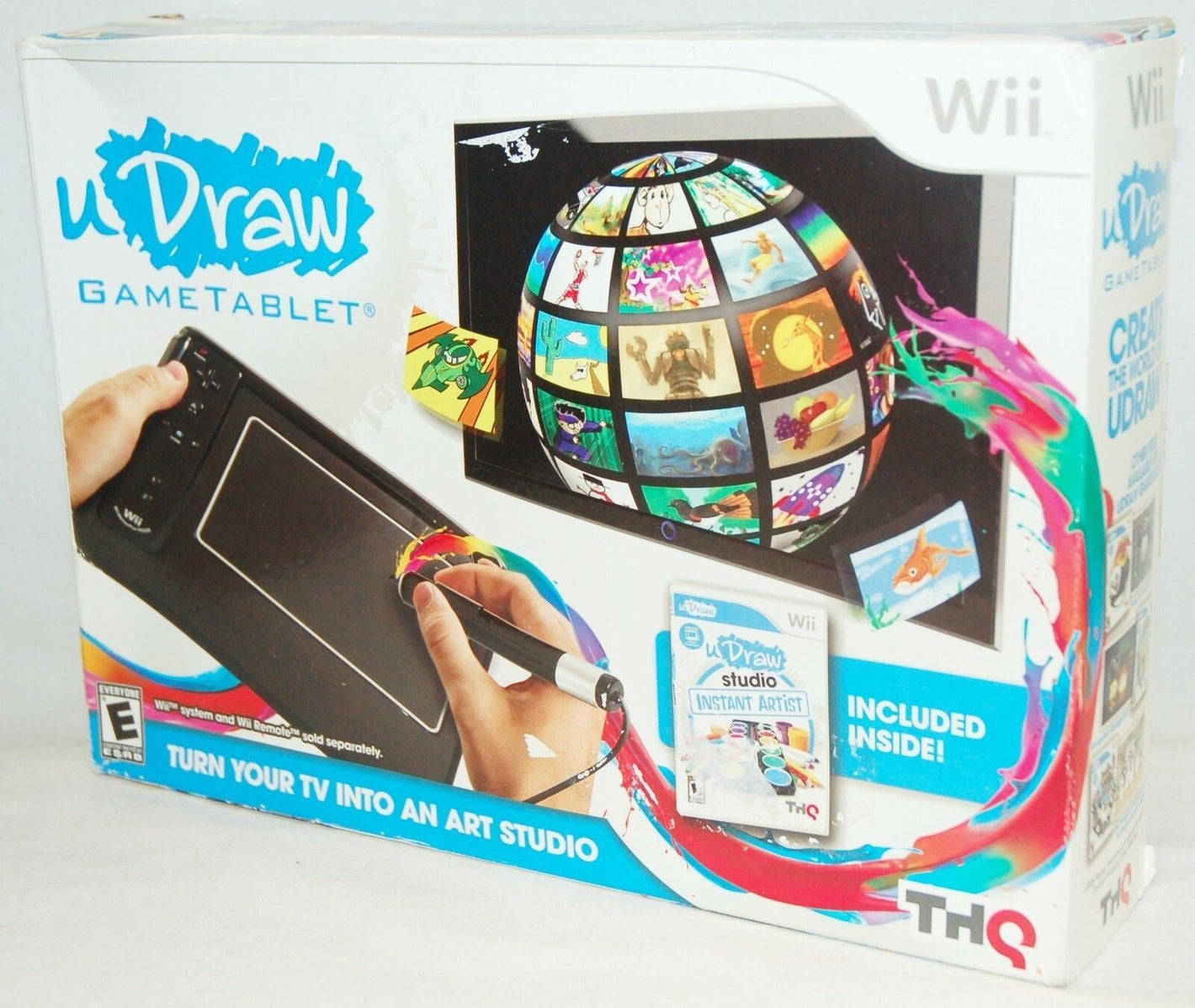 Nintendo Wii uDraw BLACK Tablet +Studio Instant Artist Video Game Bundle Set NEW