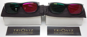 NEW 2 x TriOviz InfiColor 3D Glasses TV Xbox 360 PS3 Thor Enslaved Green Lantern