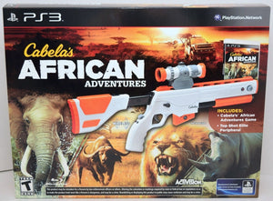 NEW PS3 Cabela's African Adventures Game w/Top Shot Elite Rifle Gun Bundle Set