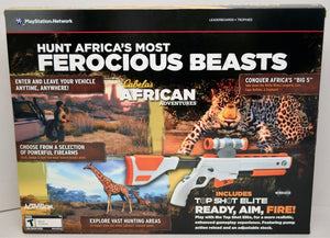 NEW PS3 Cabela's African Adventures Game w/Top Shot Elite Rifle Gun Bundle Set