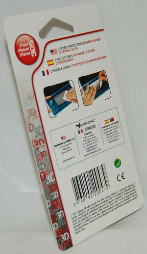 2 x NEW Subsonic Nintendo 3DS Screen Protectors + Cloth Pair RETAIL Packaging US