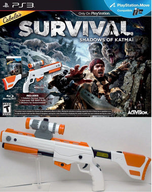 NEW PS3 Cabela's Survival Shadows of Katmai Game w/Top Shot Elite Rifle Gun NEW