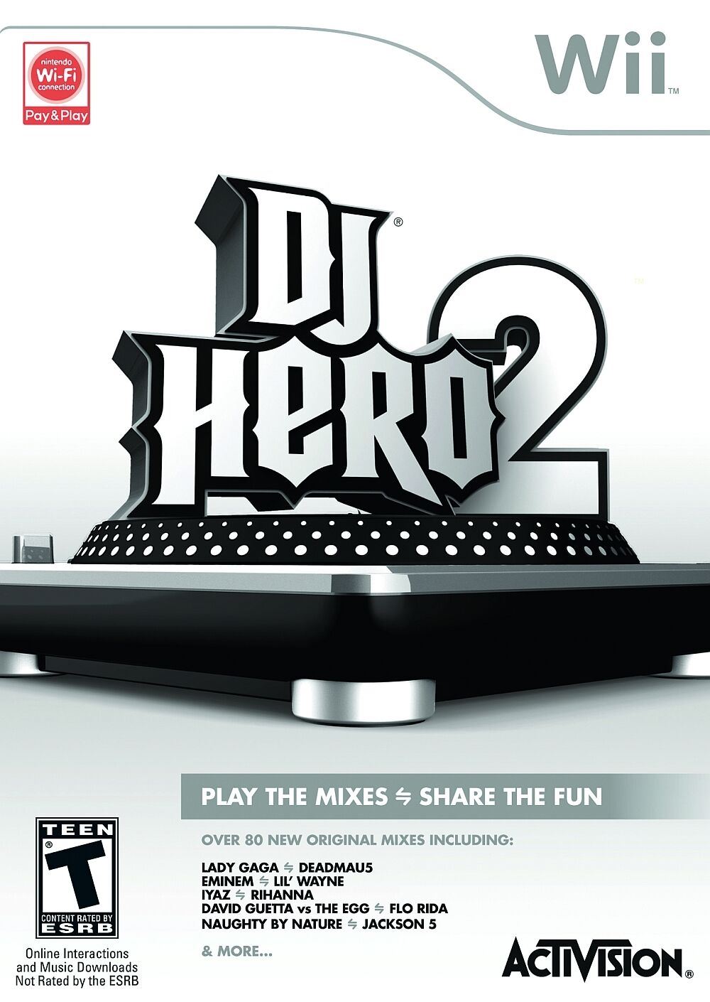 Nintendo Wii DJ HERO 2 Video GAME ONLY david guetta spin flo-rida NO TURNTABLE [Pre-Owned/Refurbished]