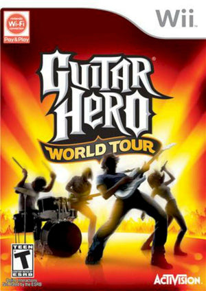 Nintendo Wii/Wii U Guitar Hero 2 x WORLD TOUR GUITARS kit + video game disc set [Used/Refurbished]