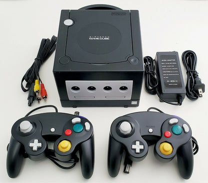 Nintendo GameCube DOL-001 Gaming System Console 2 Controller Bundle Black GCN