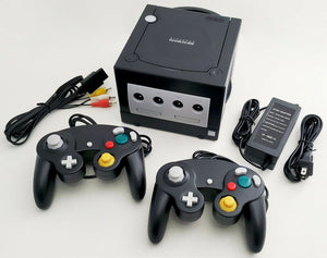 Nintendo GameCube DOL-001 Gaming System Console 2 Controller Bundle Black GCN