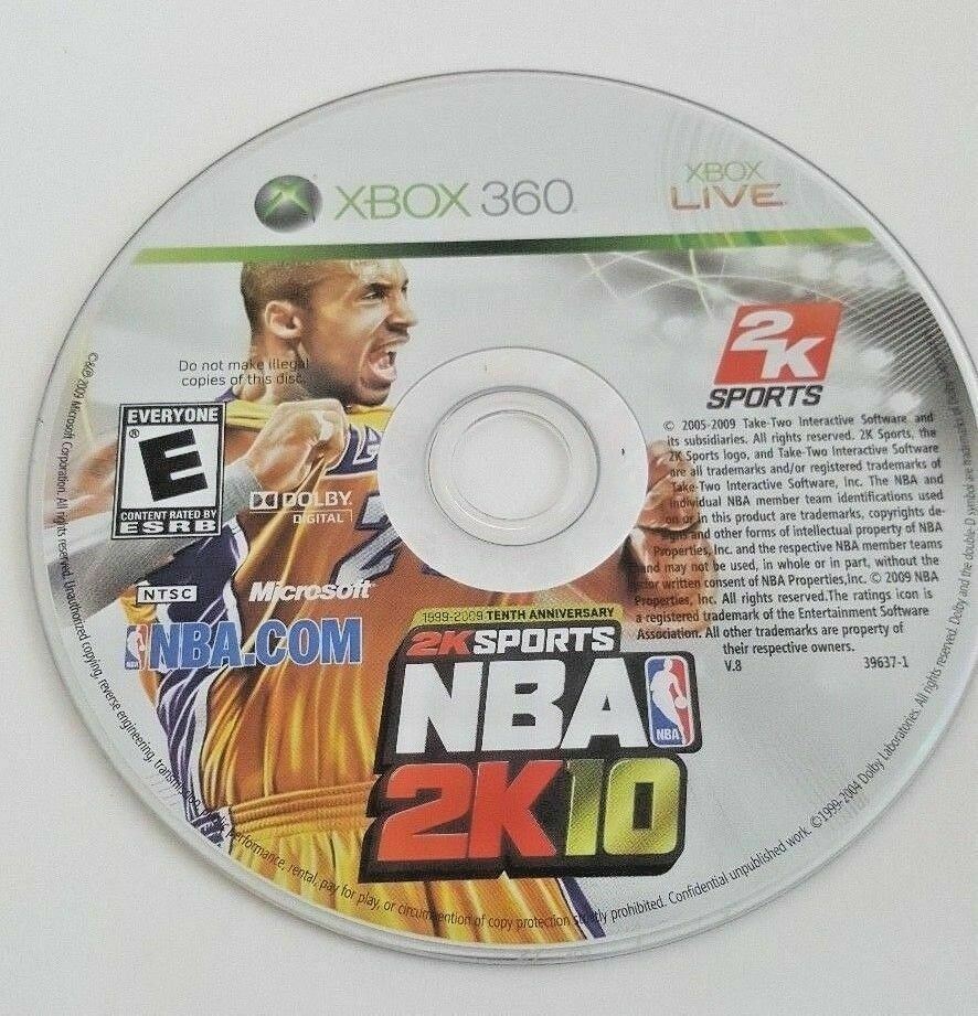 Xbox 360 NBA 2K10 Game DISC Only Online Kobe Bryant basketball 2010 sports 10 [Used/Refurbished]