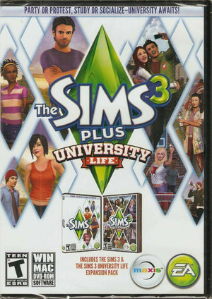The Sims 3 Plus University Life PC/MAC Video Game & Expansion Pack software EA [Used/Refurbished]