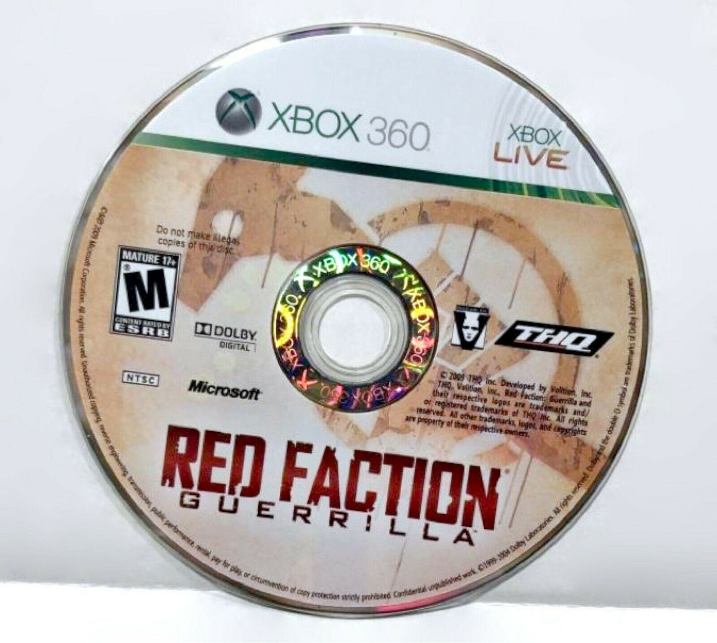 Red Faction Guerrilla Microsoft Xbox 360 Video Game DISC ONLY open-world Mars [Used/Refurbished]