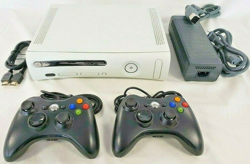 2 CONTROLLERS Bundle Microsoft Xbox 360 PRO Game Console Gaming System ...