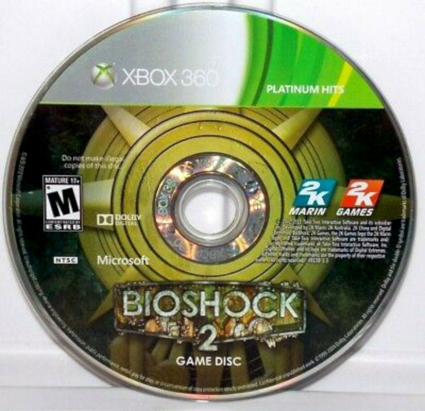 Xbox 360 Bioshock 2 Video Game PLATINUM HITS two online muliplayer DISC ONLY [Used/Refurbished]