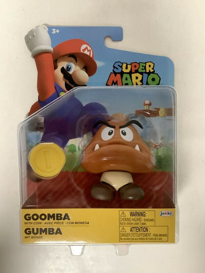 NEW Jakks 40732 World of Nintendo Mario 4-Inch GOOMBA WITH COIN Mini-Figure