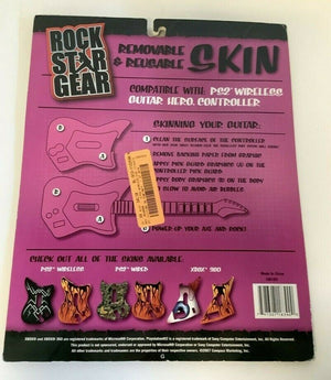 NEW Rock Star Gear CM183 Reusable PS2 SPIKES Style Guitar Hero Controller Skin