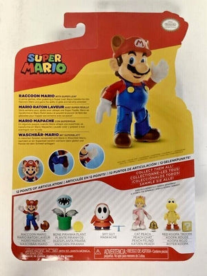 NEW Jakks Pacific 40560 World of Nintendo 4" Mario RACCOON MARIO W/LEAF Figure