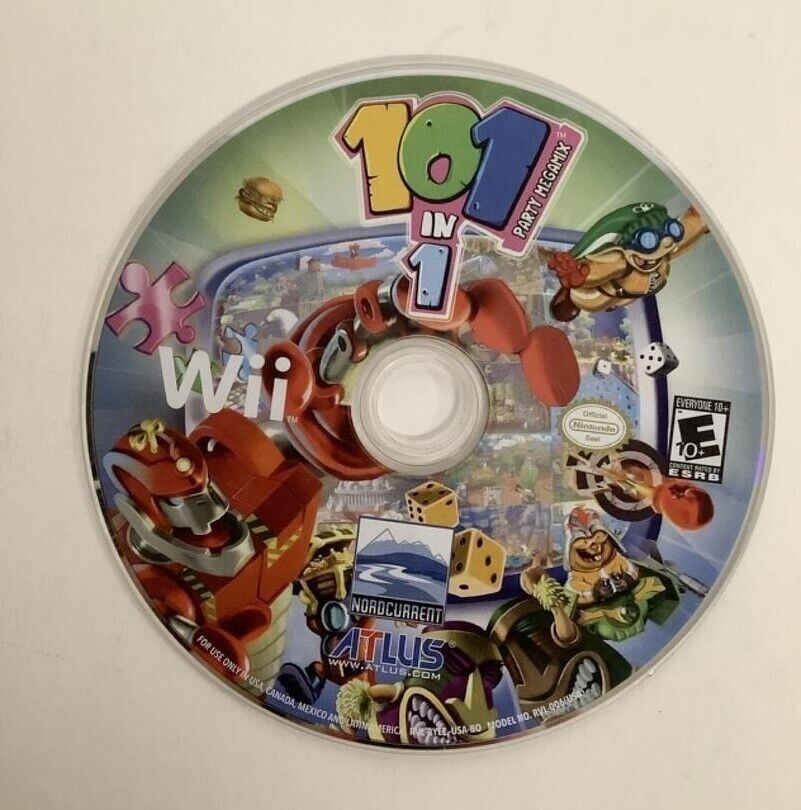 101-in-1 Party Megamix Nintendo Wii 2009 Video Game DISC ONLY racing arcade [Pre-Owned/Refurbished]