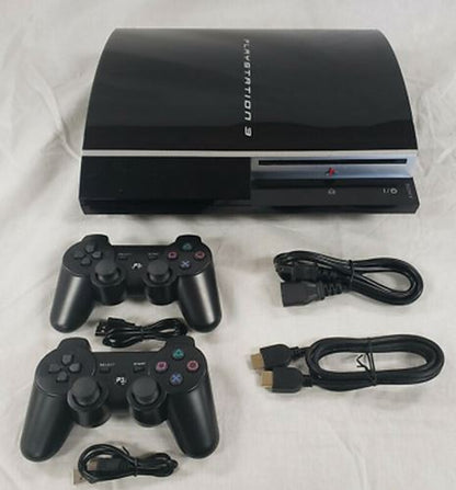 Sony PlayStation 3 PS3 Fat 250GB Console Bundle 2-Controllers CECHL01