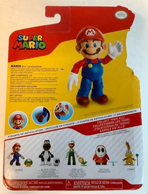 NEW Jakks Pacific 40677 World of Nintendo 4" Super Mario MARIO W/MUSHROOM Figure