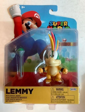 NEW Jakks Pacific 40674 World of Nintendo 4" Mario LEMMY W/MAGIC WAND Figure