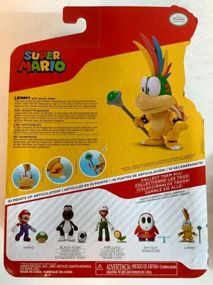 NEW Jakks Pacific 40674 World of Nintendo 4" Mario LEMMY W/MAGIC WAND Figure