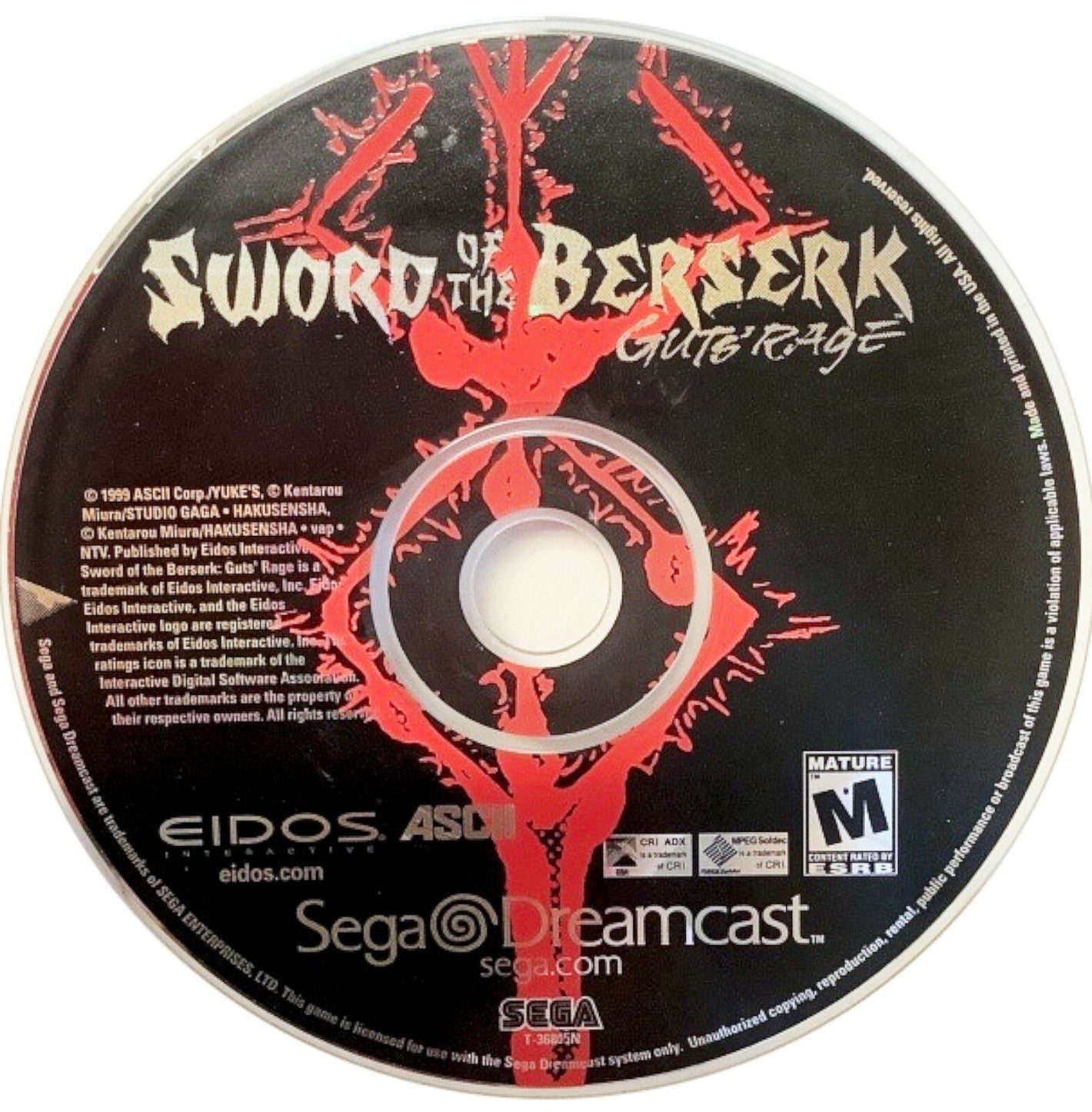 Sword of the Berserk: Guts' Rage Sega Dreamcast 2000 Video Game DISC ONLY