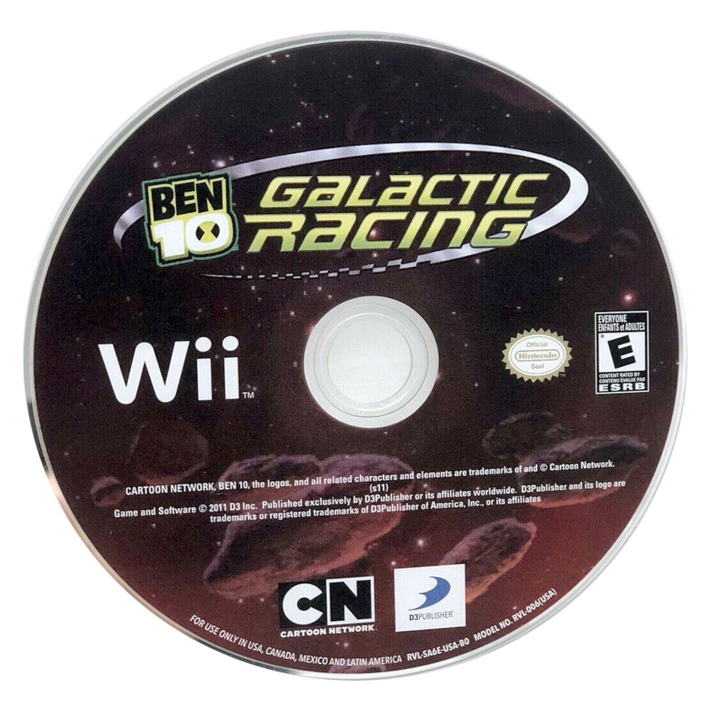 Ben 10: Galactic Racing Nintendo Wii Video Game DISC ONLY cartoon network alien [Used/Refurbished]