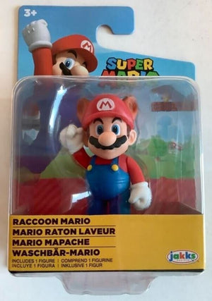 NEW Jakks 40117 World of Nintendo Super Mario 2.5" RACCOON MARIO Mini-Figure