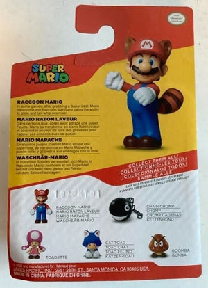NEW Jakks 40117 World of Nintendo Super Mario 2.5" RACCOON MARIO Mini-Figure
