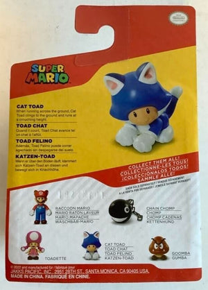 NEW Jakks 91428 World of Nintendo Super Mario 2.5-Inch CAT TOAD Mini-Figure
