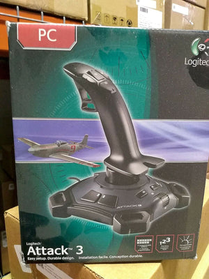 Logitech Attack 3 USB Joystick 963291-0403 smooth throttle flight simulator
