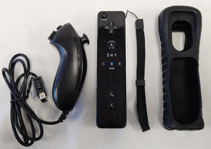 NEW Motion Plus Remote & Nunchuk Controller Set BLACK for Nintendo Wii sleeve