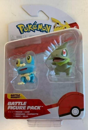 NEW Jazwares PKW2645 Pokemon 2-Inch FROAKIE & AXEW 2-Pack Battle Figures