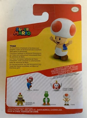 NEW Jakks 40549 World of Nintendo Super Mario 2.5-Inch TOAD Mini-Figure