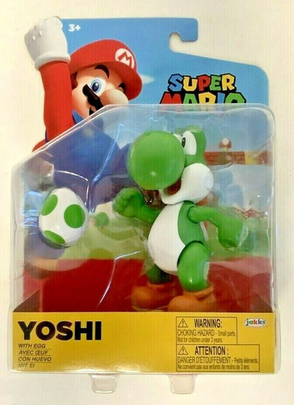 NEW Jakks 68522 World of Nintendo Mario 4-Inch GREEN YOSHI WITH EGG Mini-Figure