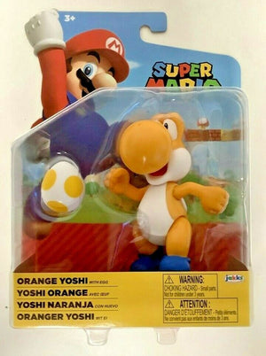 NEW Jakks 40730 World of Nintendo Mario 4-Inch ORANGE YOSHI WITH EGG Mini-Figure