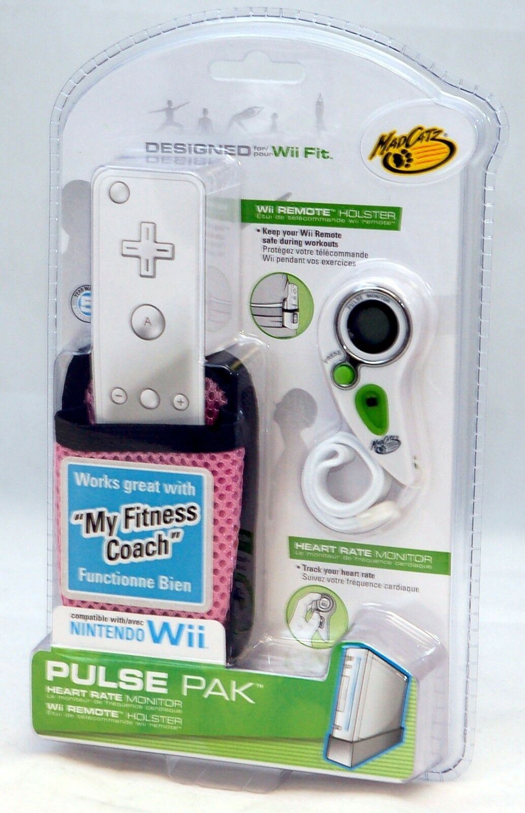 NEW Nintendo Wii Fit PULSE PAK Heart Rate Monitor Remote PINK my fitness coach