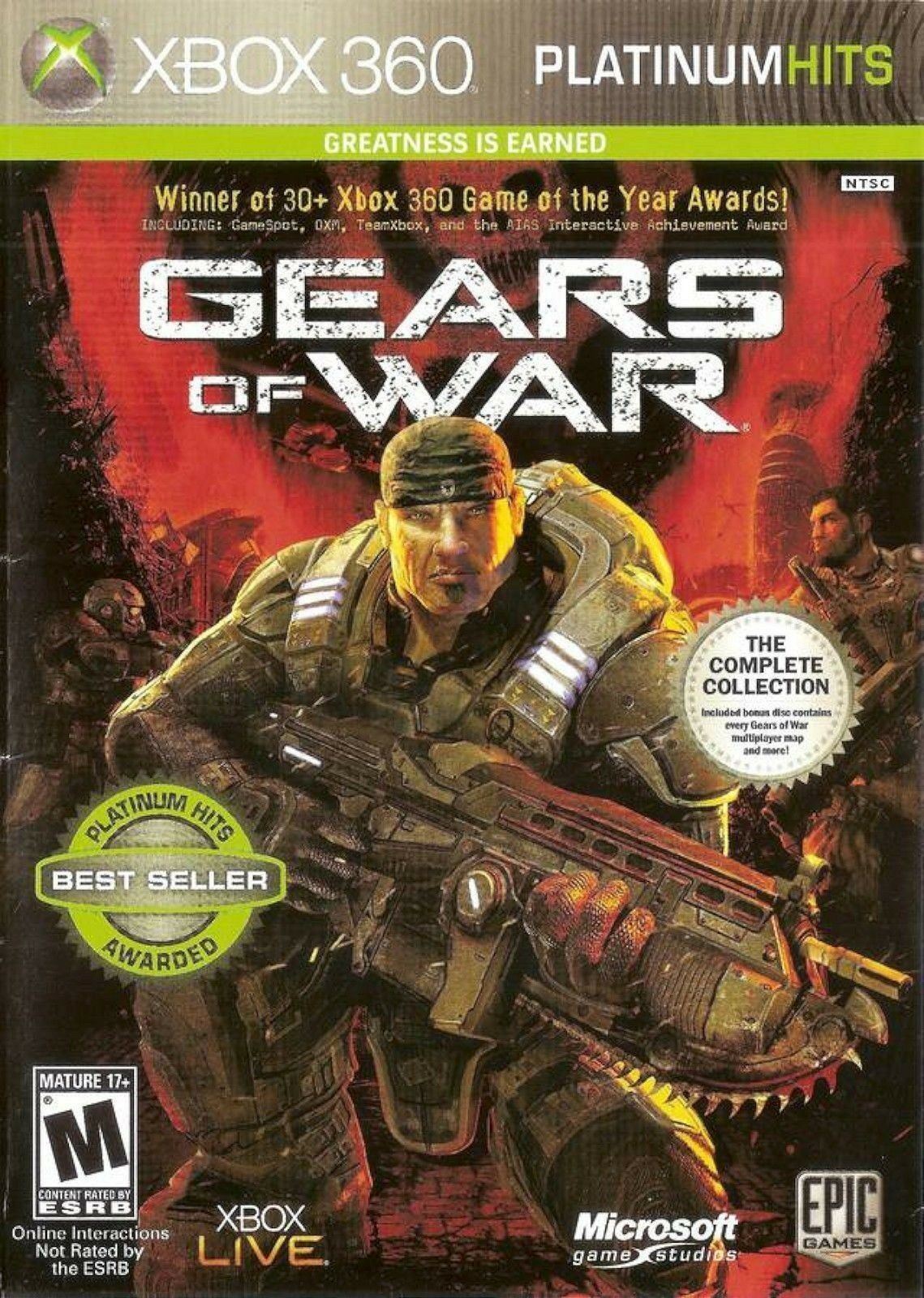 Gears of War Microsoft Xbox 360 Video Game Multiplayer Shooter Platinum Hits [Used/Refurbished]